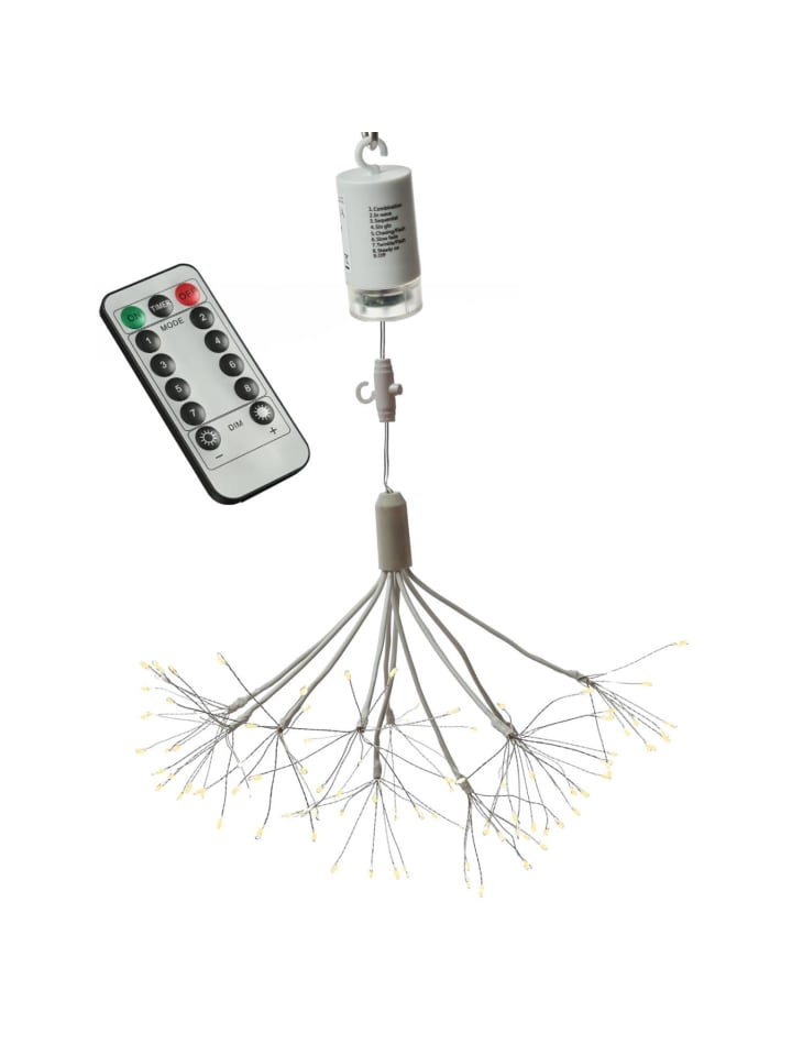 LED Feuerwerk Leuchtstern Firework mit Fernbedienung D: 25cm in weiß