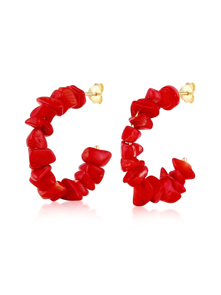Ohrringe 925 Sterling Silber in Rot