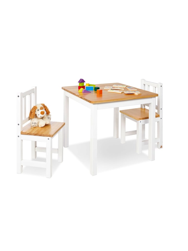 Kindersitzgruppe Fenna, weiß/natur, 3-tlg.