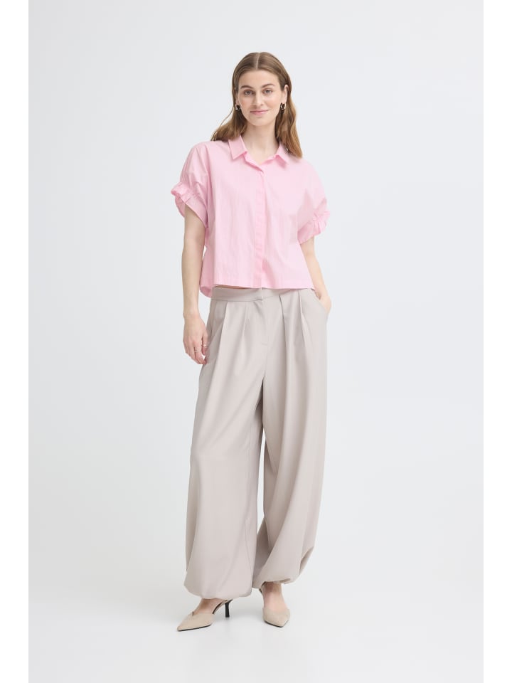 Hemd kurzarm IHSAMI Loose fit in Pink Lady
