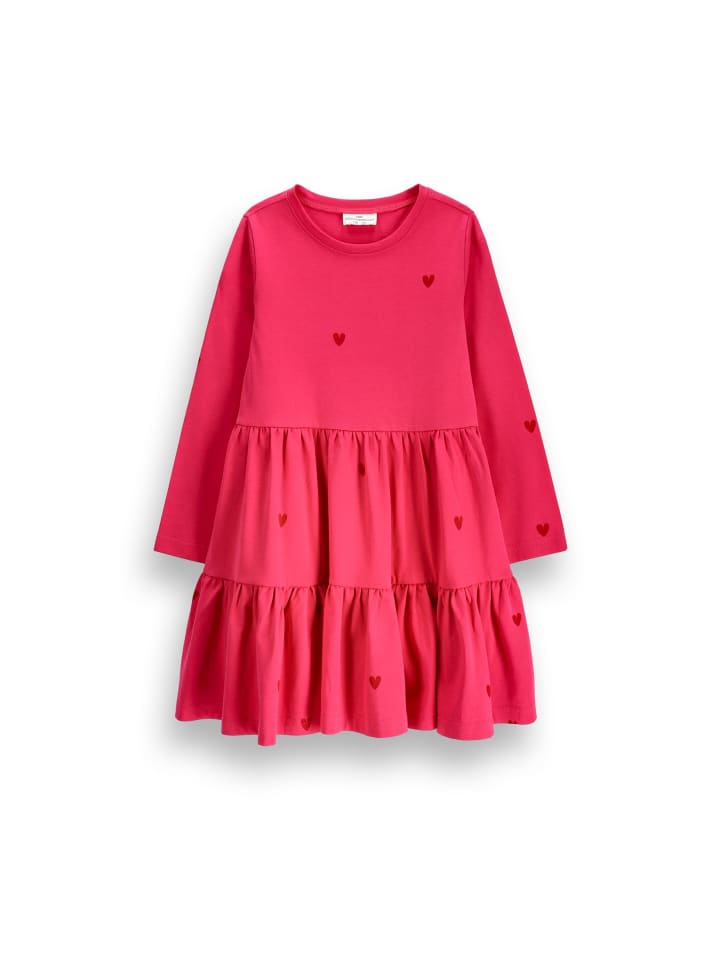 Langarmkleid in himbeerrot