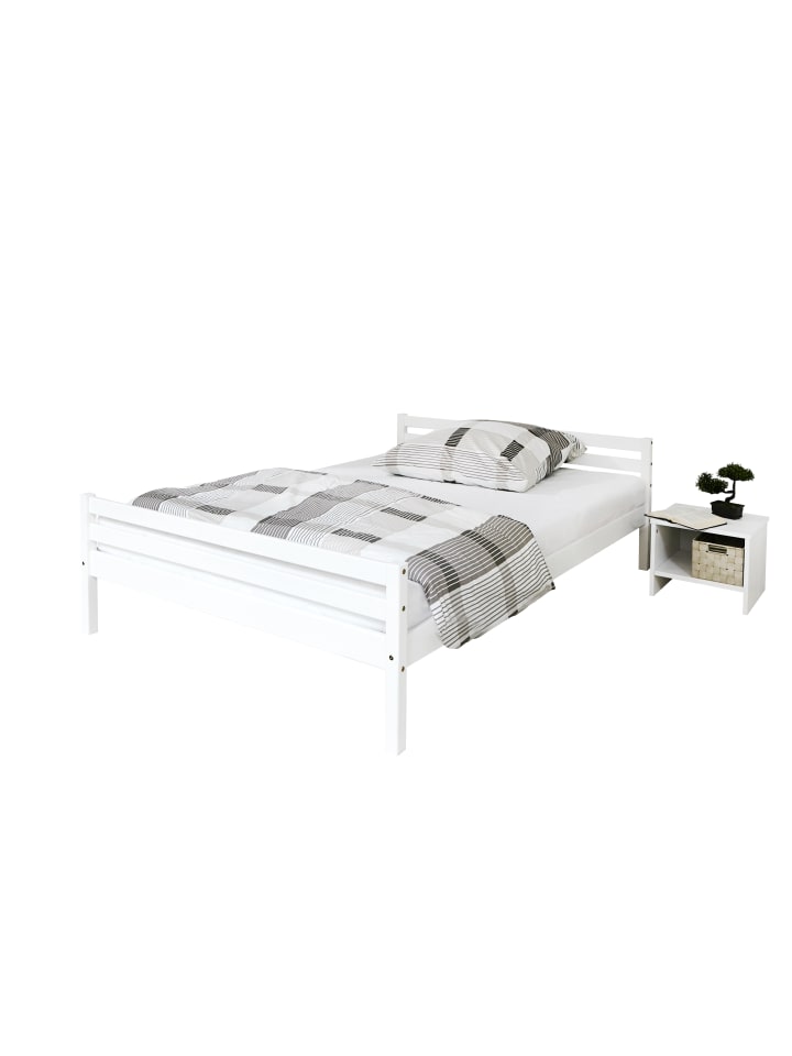 Einzelbett Doppelbett Nadine 140x200 in Weiß