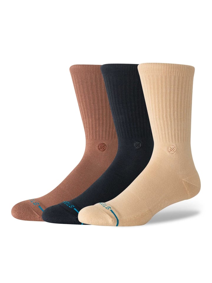 Socken 3er Pack in Schwarz/Braun/Beige