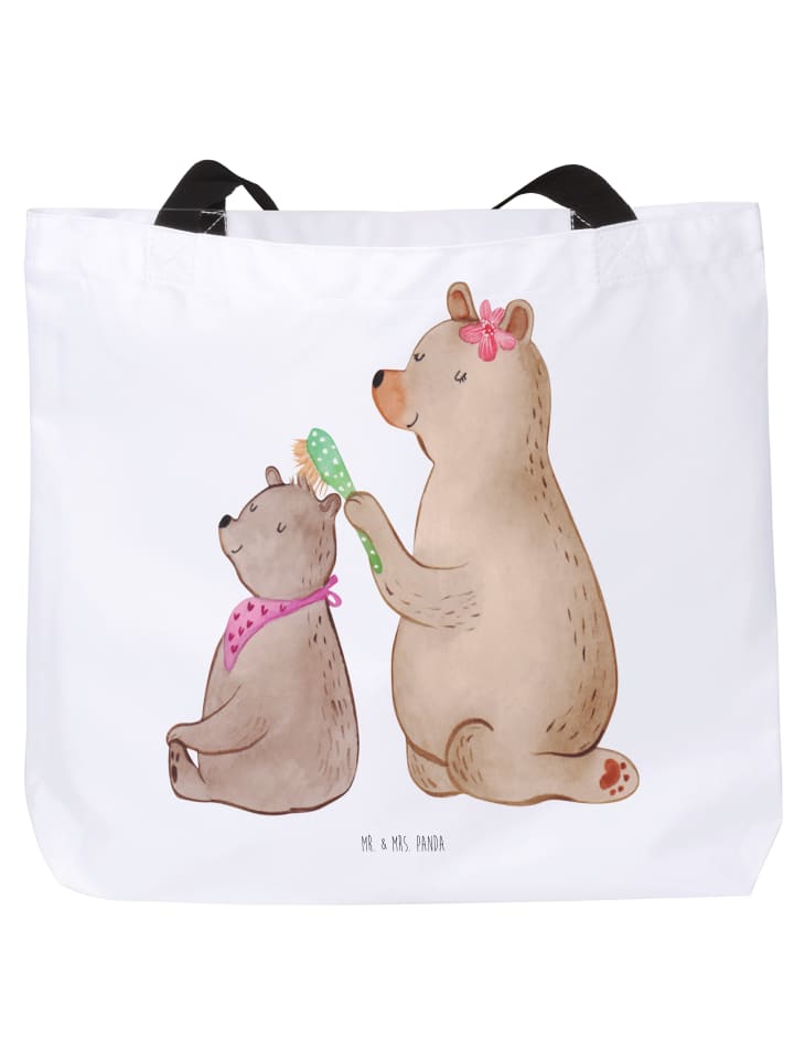 Schultertasche Bär Kind ohne Spruch in Weiß