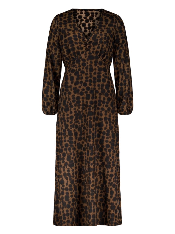 Jerseykleid mit Print. in Brown/Black
