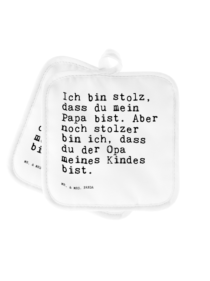 Topflappen Ich bin stolz, dass... mit Spruch in Weiß