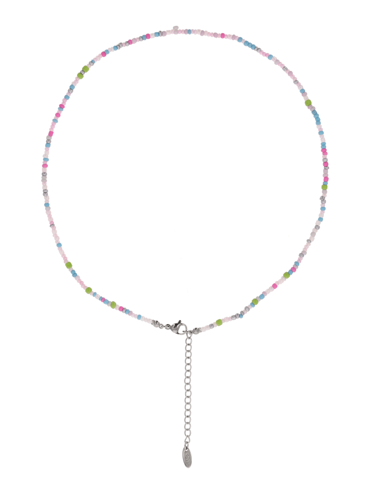 Women Necklace in Pink Multicolor