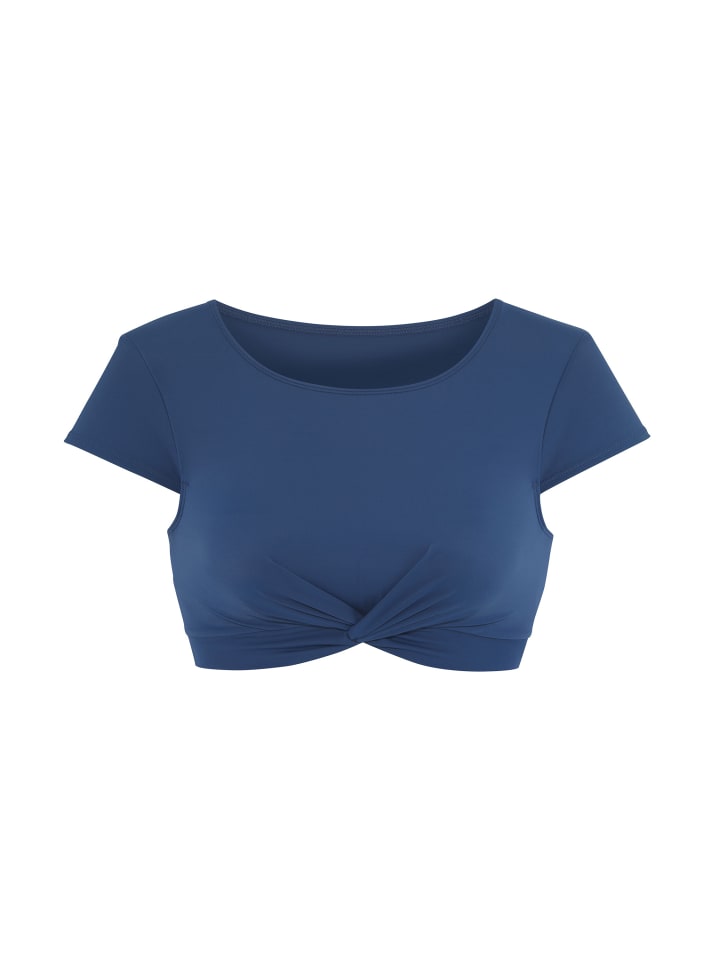 Crop-Bikini-Top in rauchblau