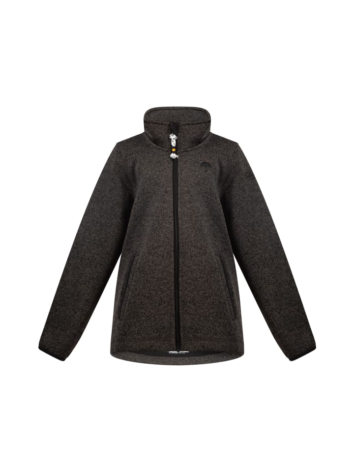 Mädchen Strickfleecejacke in Grau Melange