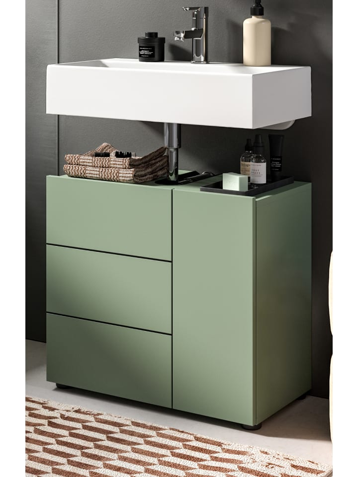 Waschbeckenunterschrank grün, Badezimmer Unterschrank 60 x 56 cm