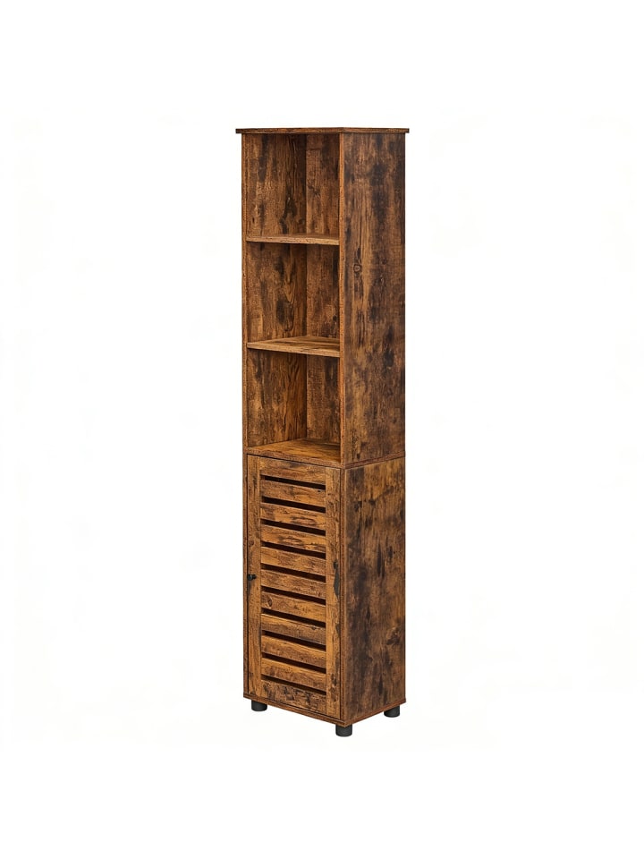 Badezimmerschrank Hanis in Braun - (B)30 x (H)167 x (T)40 cm