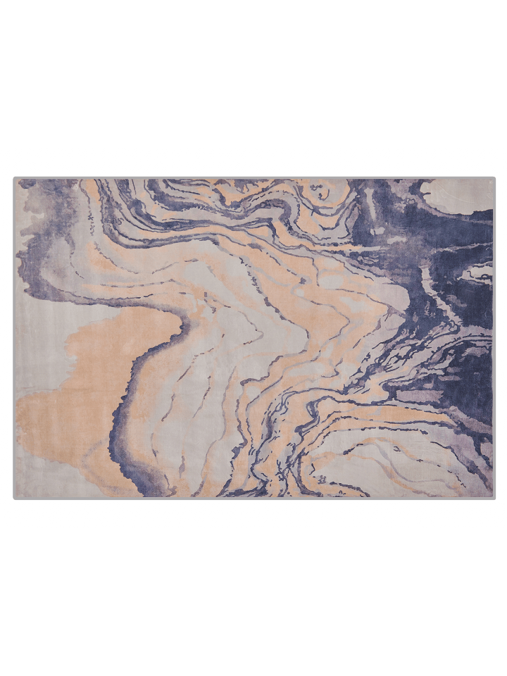 Kurzflor GEBZE in Bunt/Weiß/Blau - (W) 160 x (H) 0.5 x (L) 230 cm
