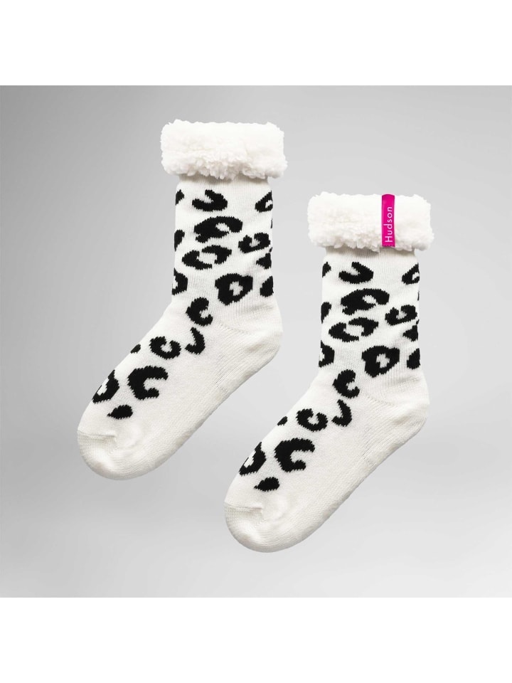 Socken Fluffy Leo antirutsch in Offwhite