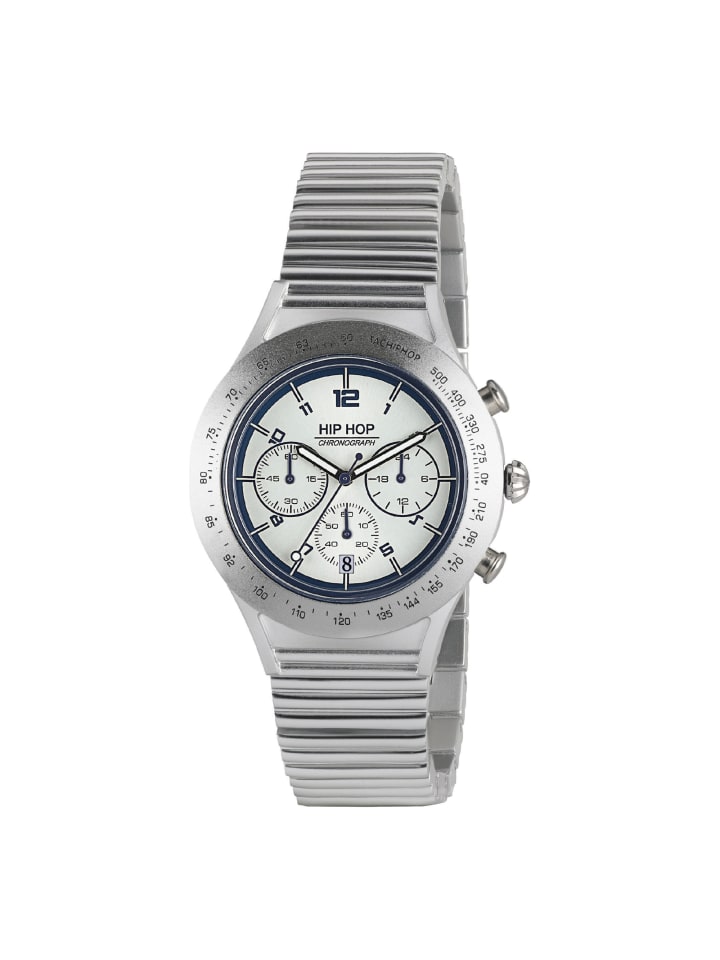 Chronouhr aluminium chrono weiss