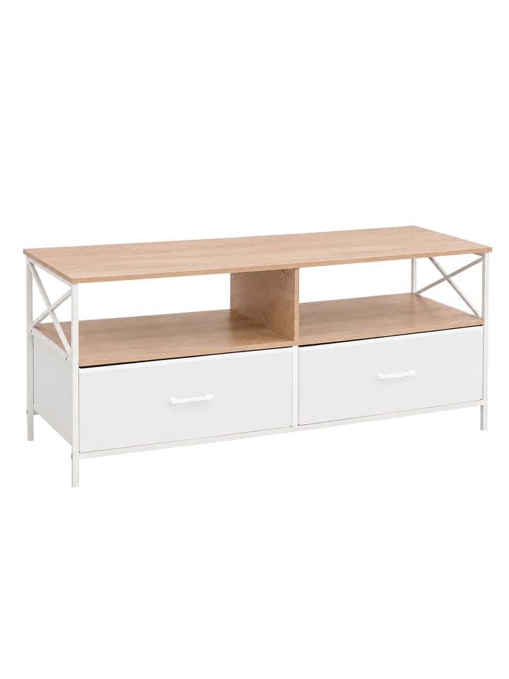 TV Lowboard in Natur/ Weiß - (B)120 x (H)50 x (T)40 cm