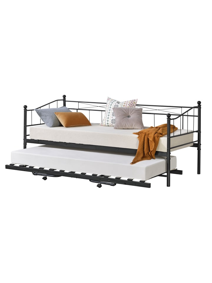 Metall Tagesbett Skutskär in Schwarz (L)200cm (B)90cm (H)95cm