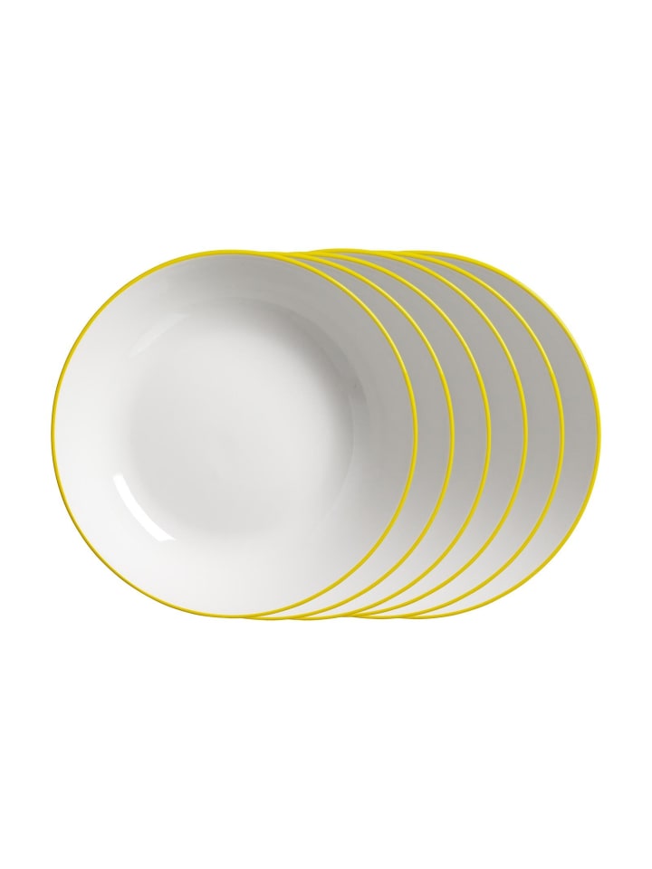 6er Set Suppenteller Adela in Gelb ø 20 cm