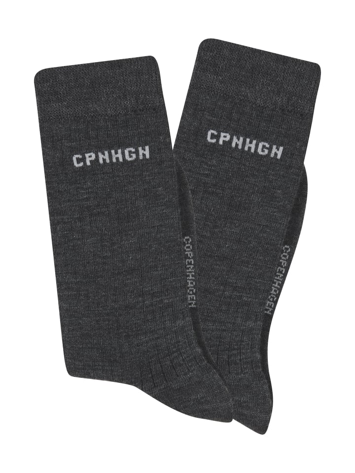 Basicsocken in 2x anthrazit meliert