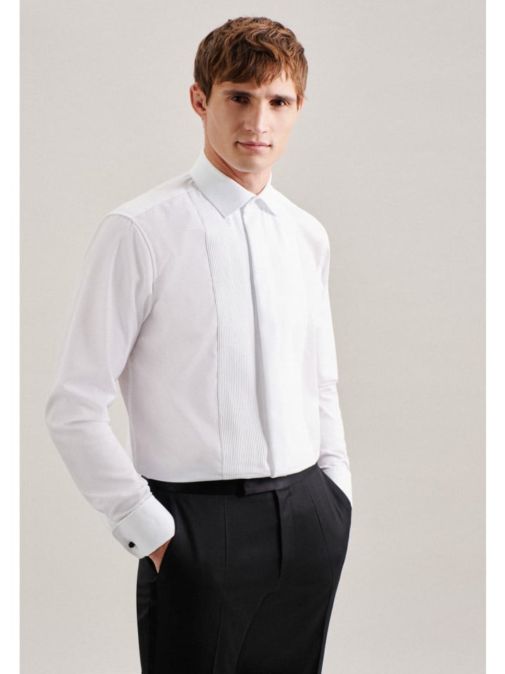 Langarm Business Hemd für Herren in weiß