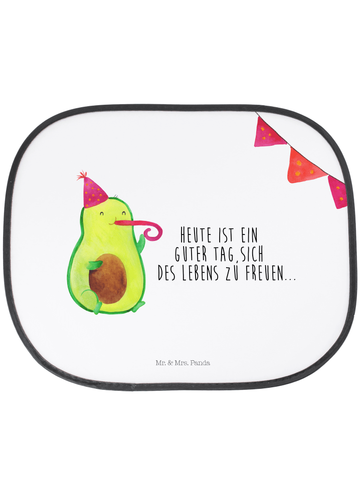 Sonnenschutz Auto Avocado Party mit Spruch in Weiß