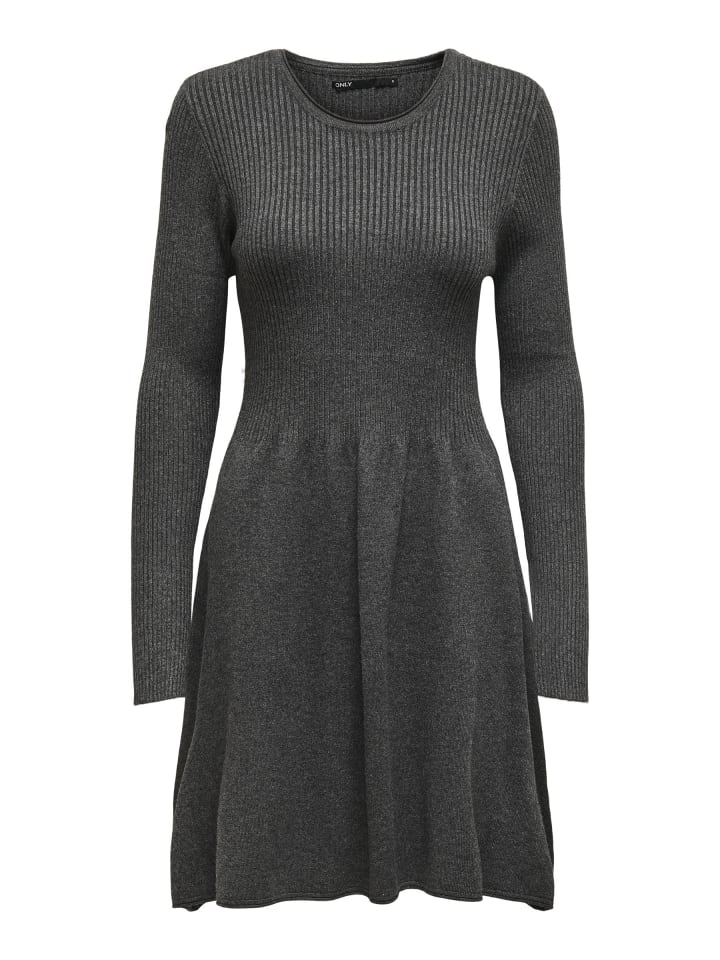 Strickkleid in Dark Grey Melange