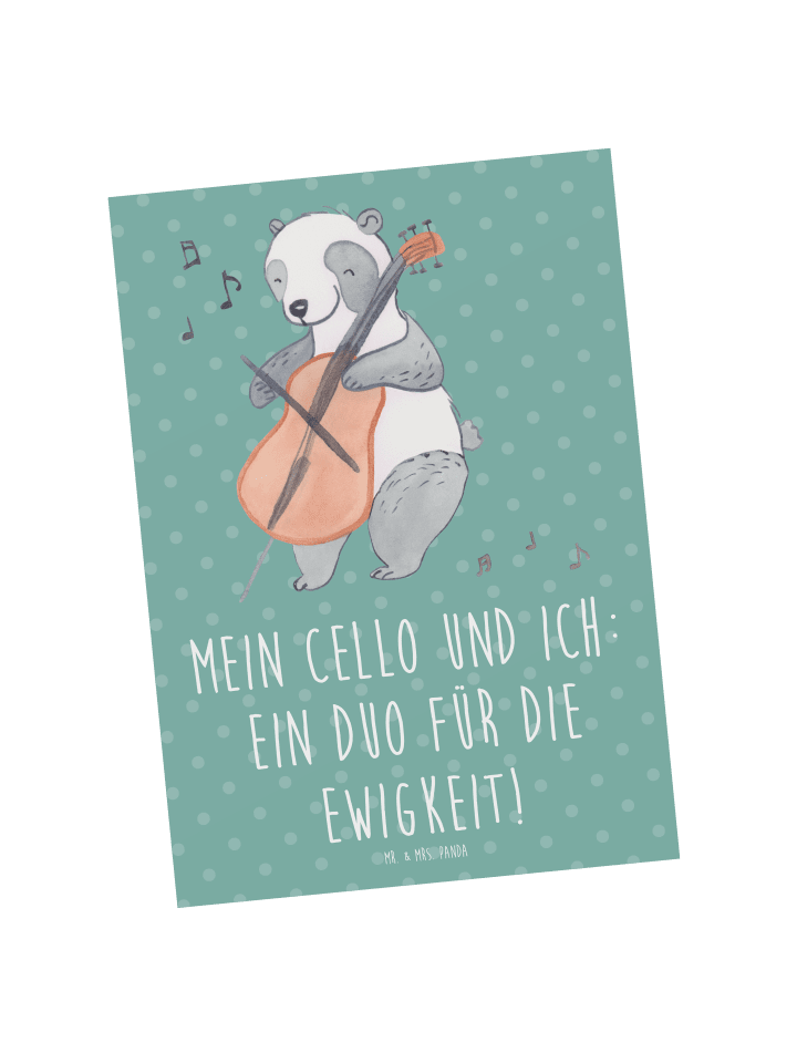 Postkarte Cello Duo mit Spruch in Meeresbrise