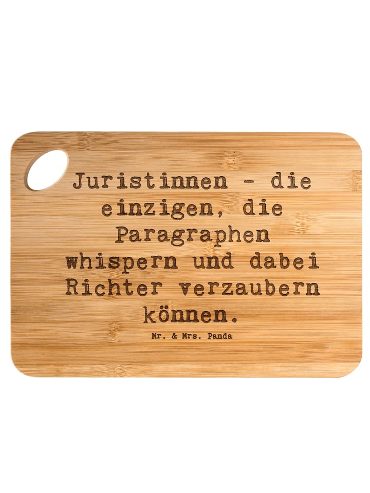 Schneidebrett Spruch Juristin Zauber mit Spruch in Braun
