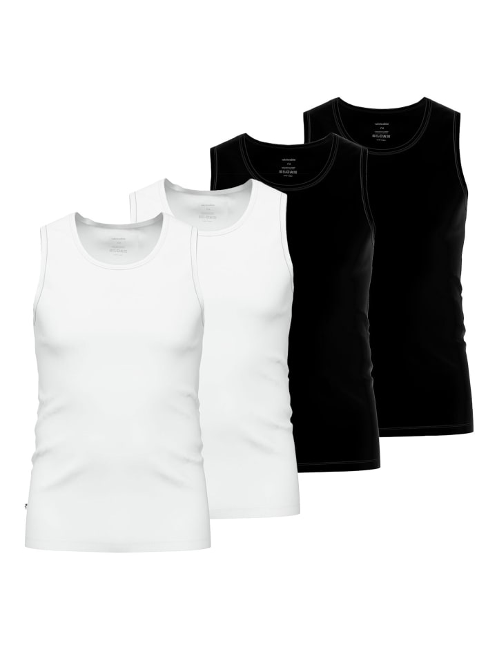 Seidensticker 4er Pack Herren Tank Top in weiss-schwarz