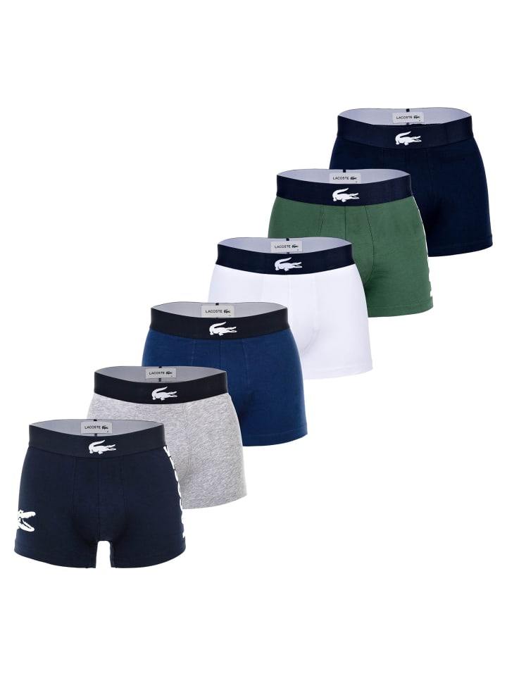 Boxershort 6er Pack in Dunkelblau/Grau/Grün/Weiß