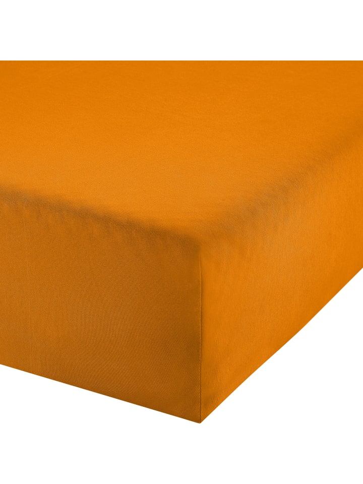 Single-Jersey Boxspring-Spannbettlaken Denver in orange
