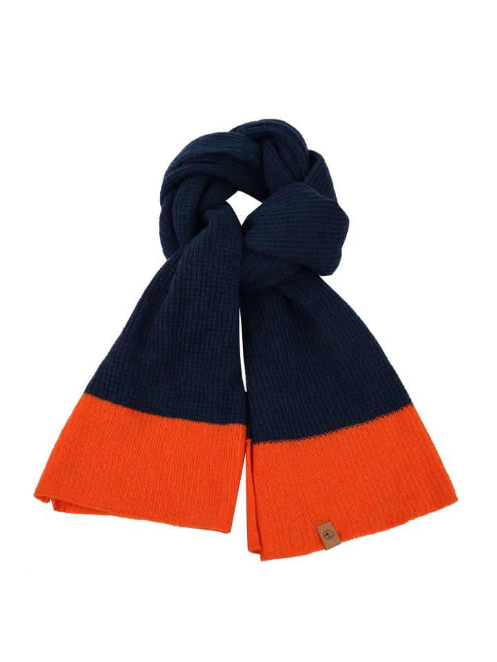 Strick-Schal Alex in navy-orange