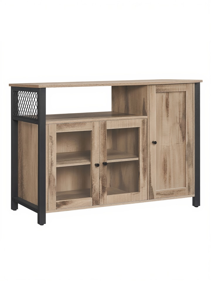 Küchenschrank Daxton in Kamelbraun-tintenschwarz - (B)110 x (H)75 x (T)33 cm