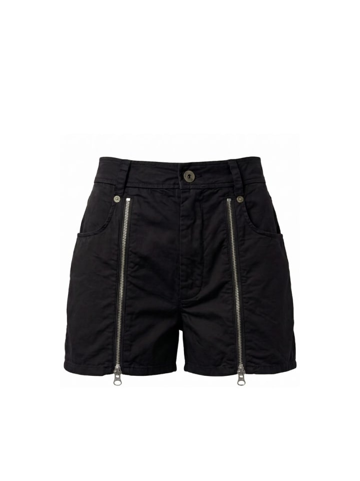 Schwarz Baumwolle Damen Shorts