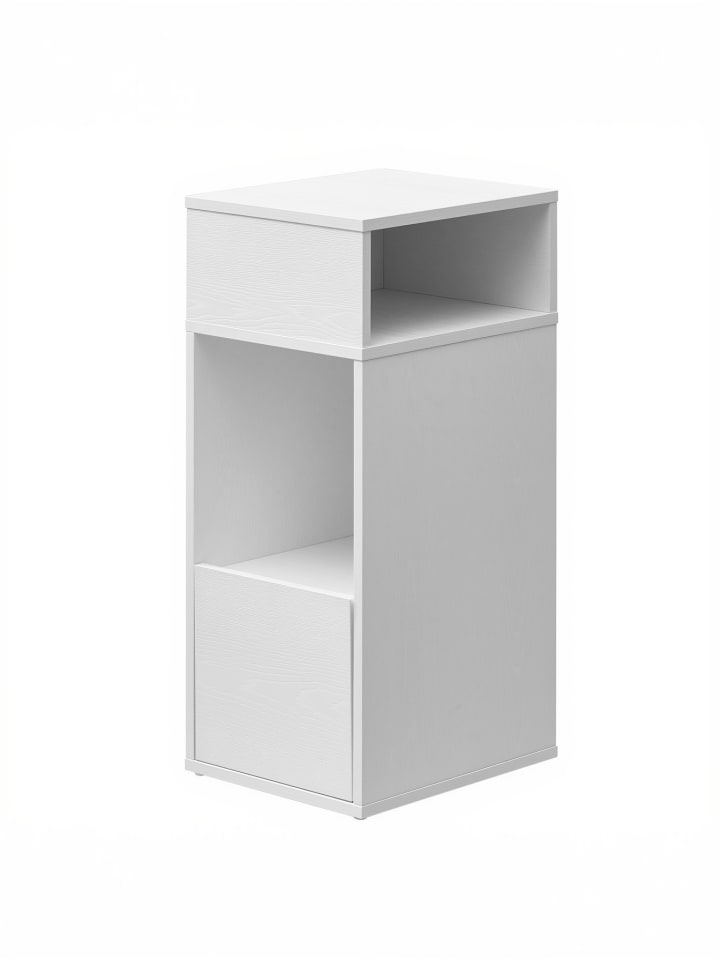 Nachttisch Kadin in Schneeweiß - (B)30 x (H)59.4 x (T)25 cm