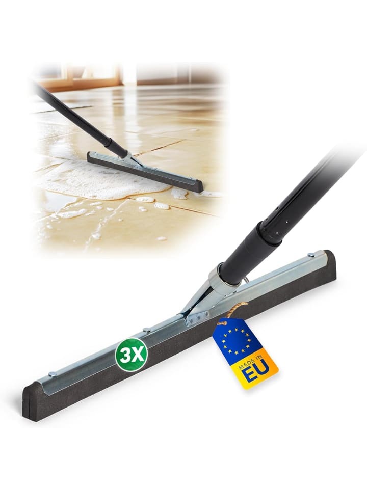 Novaliv 3X Badabzieher mit Stiel 45 cm Dusche Metall Badabzieher Dusch in Silber
