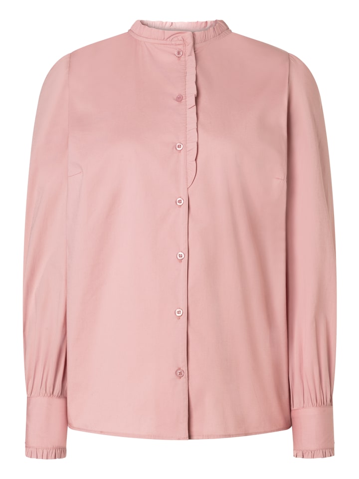 feminine Langarmbluse, feine Rüschendetails in mellow rose