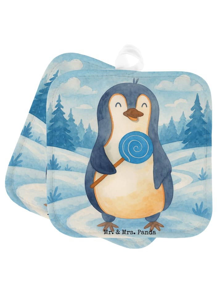 2er Set Topflappen Pinguin Lolli Design ohne S... in Weiß