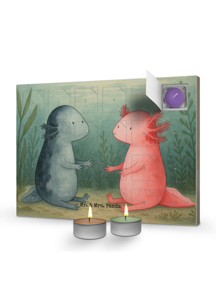 Adventskalender Axolotl Liebe Design ohne Spruch in Weiß
