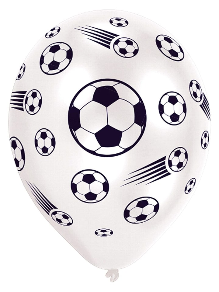 Fußball Luftballons (schwarz-weiß, 8er Pack) in mehrfarbig