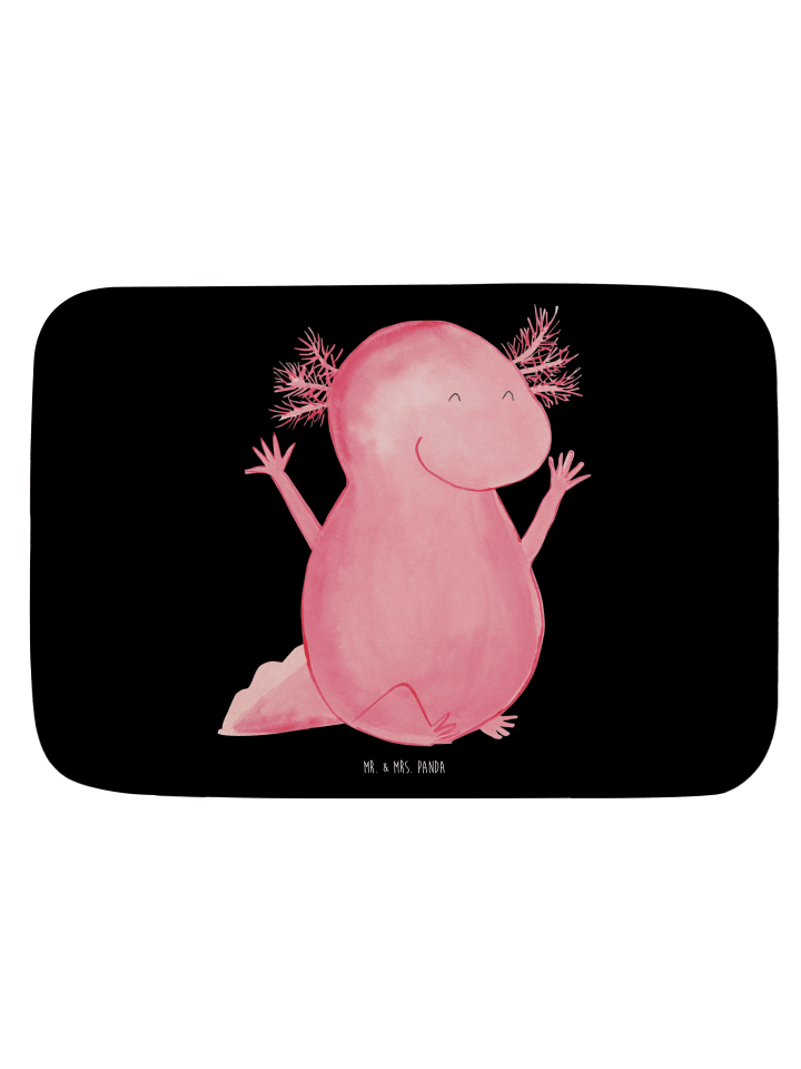 Duschvorleger Axolotl Hurra ohne Spruch in Schwarz