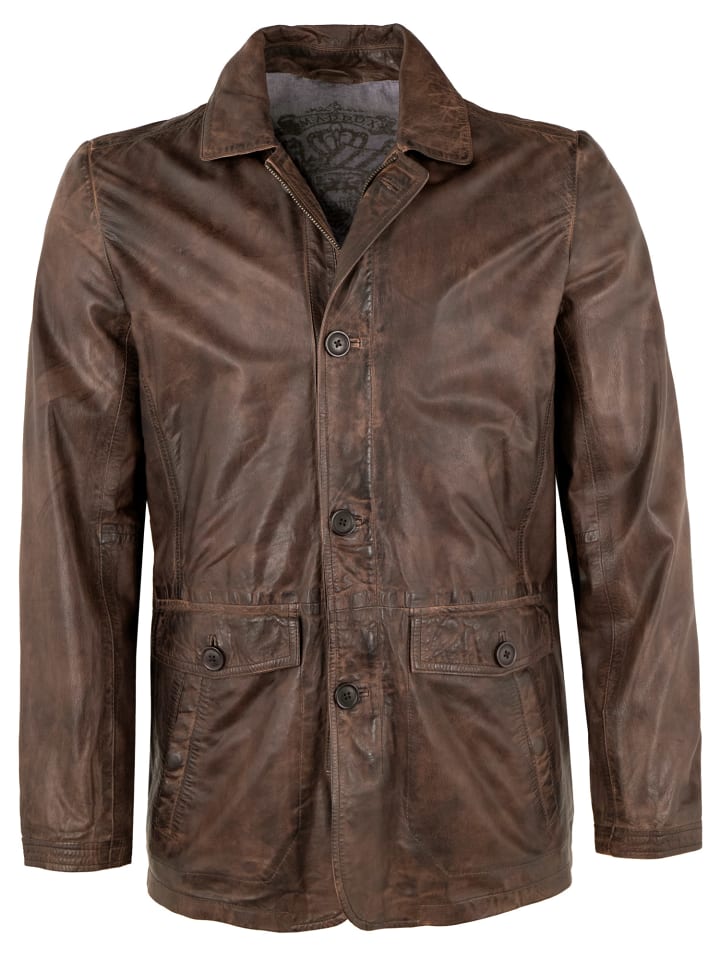 Lederjacke Lammnappa in Mokka