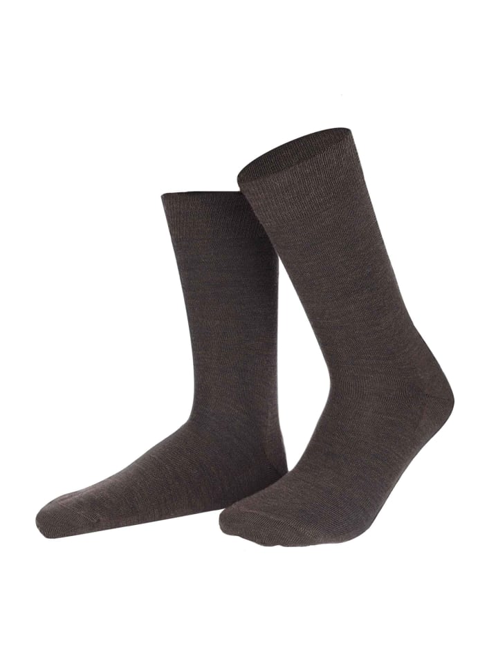Socken Wool Care wärmend in Brown-mel.