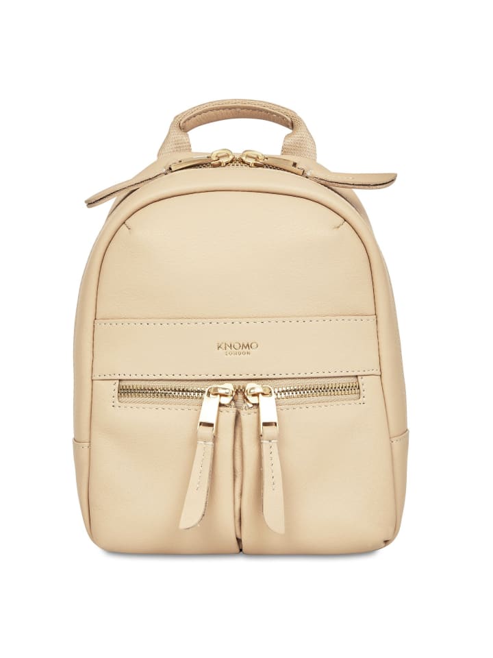 City Rucksack RFID Schutz Leder 20 cm trench beige