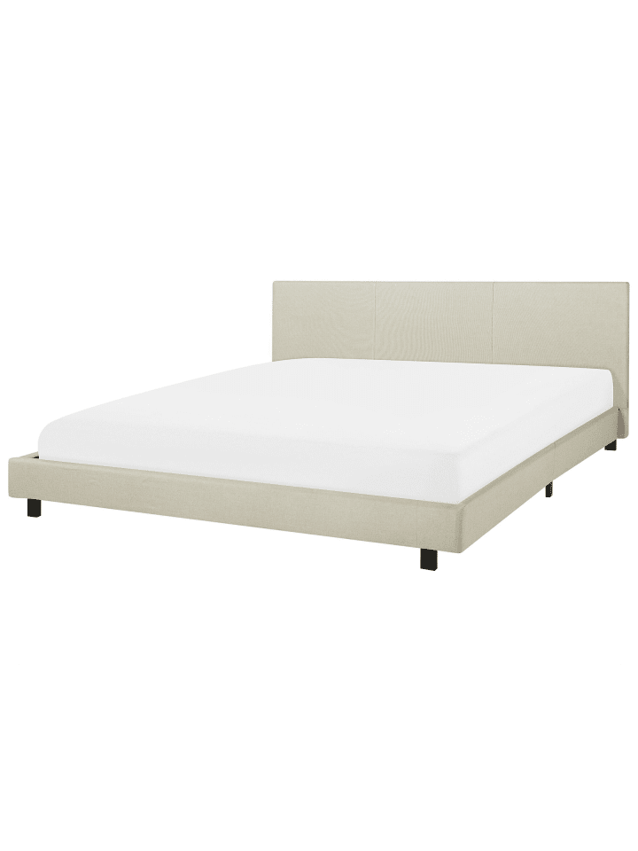 10-tlg Doppelbett ALBI in Beige/Schwarz