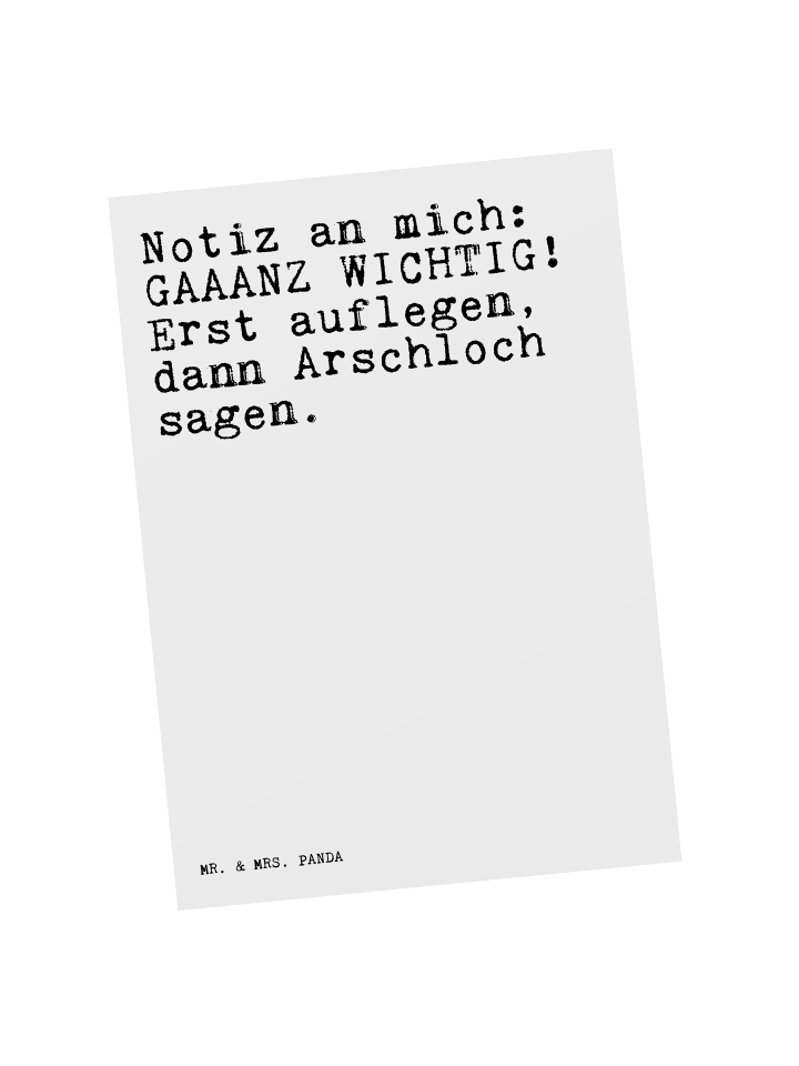 Grußkarte Notiz an mich: GAAANZ... mit Spruch in Weiß