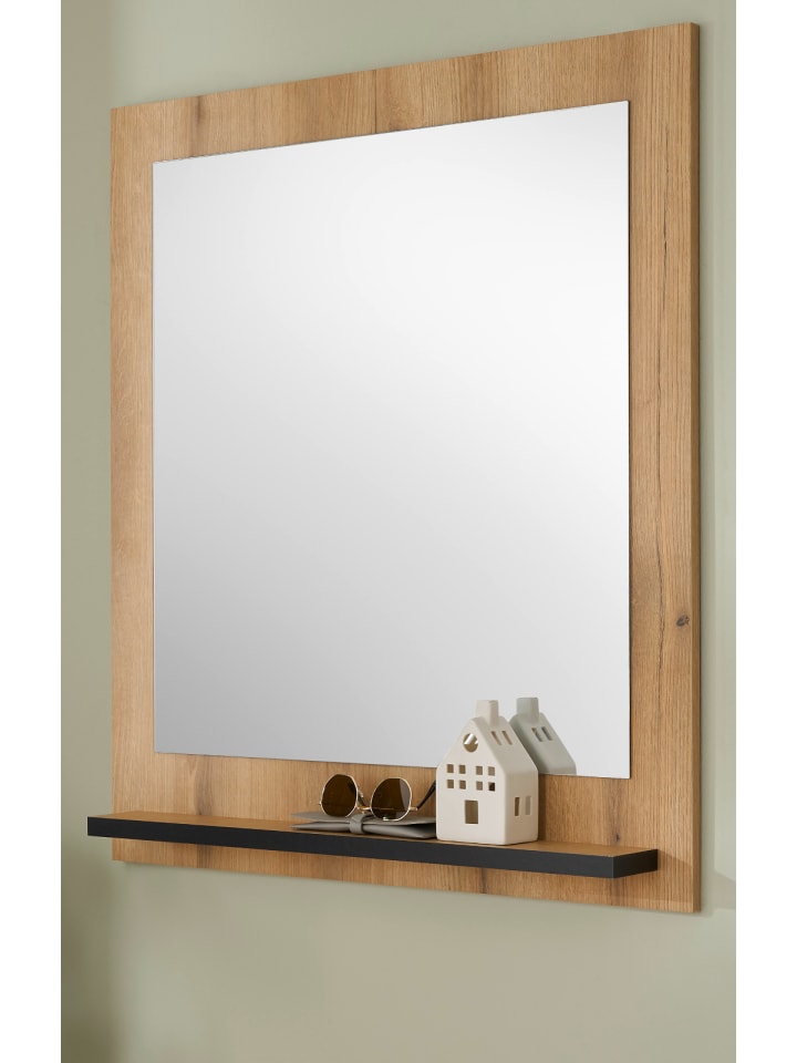 Wandspiegel Evoke Eiche 79 x 89 cm, Garderobenspiegel mit Ablage