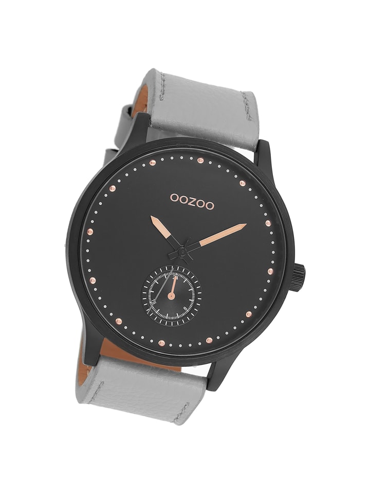 Analog-Armbanduhr Oozoo Timepieces grau extra groß (ca. 48mm)