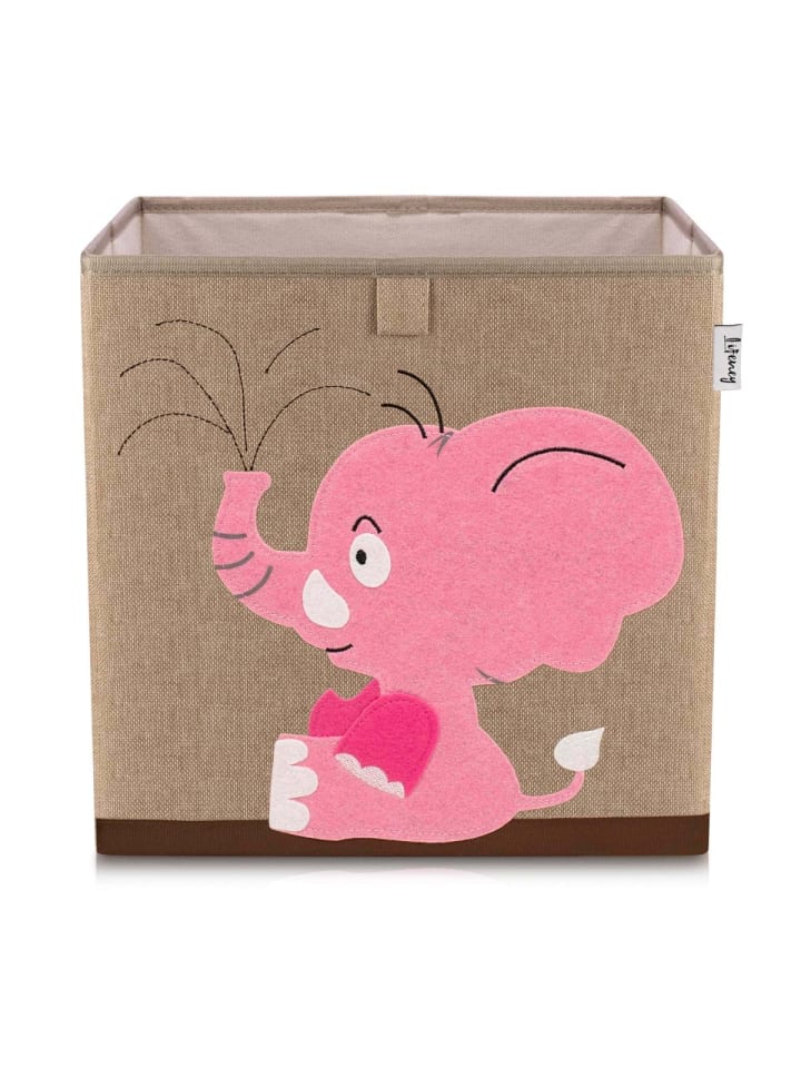 Aufbewahrungsbox Elefant dunkel, 33 x 33 x 33 cm