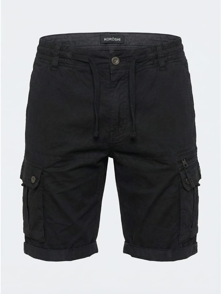 Herren cargo baumwollshorts in Schwarz