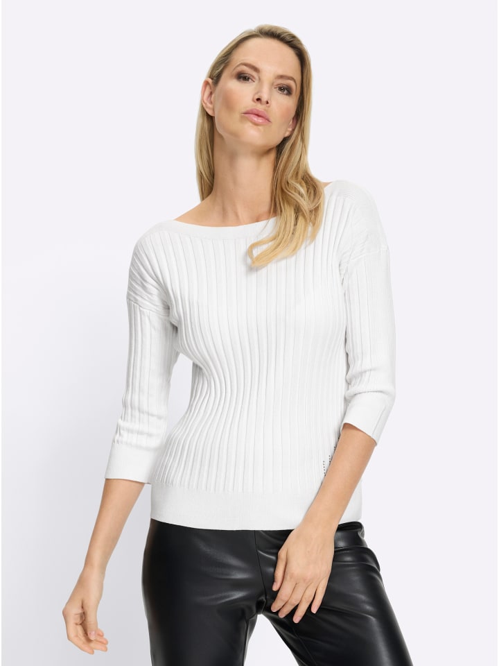 Feinstrickpullover in ecru